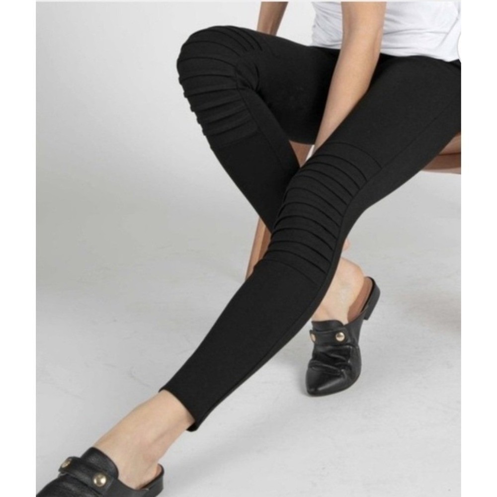 RUTI Sz US 4 (Ruti 0) NWT All Mighty MOTO Ponti Leggings‎ Black Pull On Pants